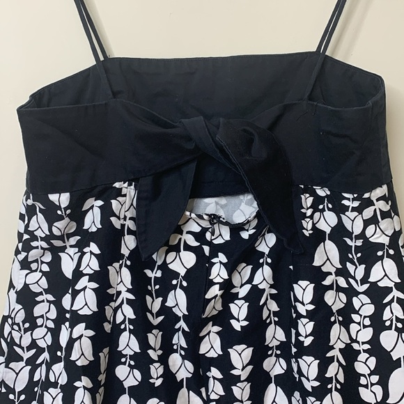 AGB | Black White Floral Spaghetti Strap Peekaboo Bow Hidden Zip Sheath Dress 16 - Picture 9 of 16